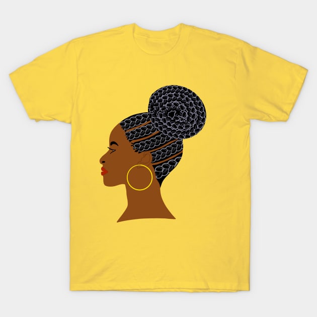 Older African American Woman Gray Hair Cornrows T-Shirt by blackartmattersshop